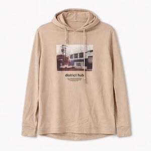 Denim & Flower District Hub Graphic Hoodie Cream M